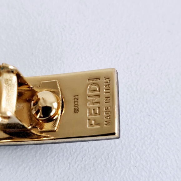 Fendi Black & Gold Brass Hair Barette - Picture 5 of 5